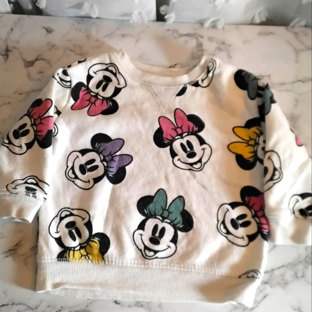 Minnie‎ Mouse Baby Sweatshirt and Short Sleeve Onesie - Picture 3 of 6